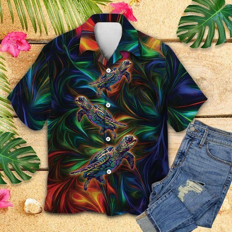 Turtle Colorful Best Design Hawaiian Shirt