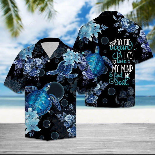 Turtle Into The Ocean Blue Nice Design Hawaiian Shirt