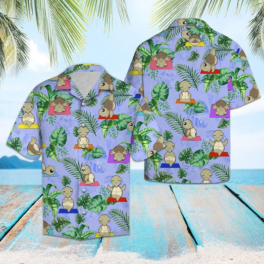 Turtle Yoga Purple Amazing Design Hawaiian Shirt