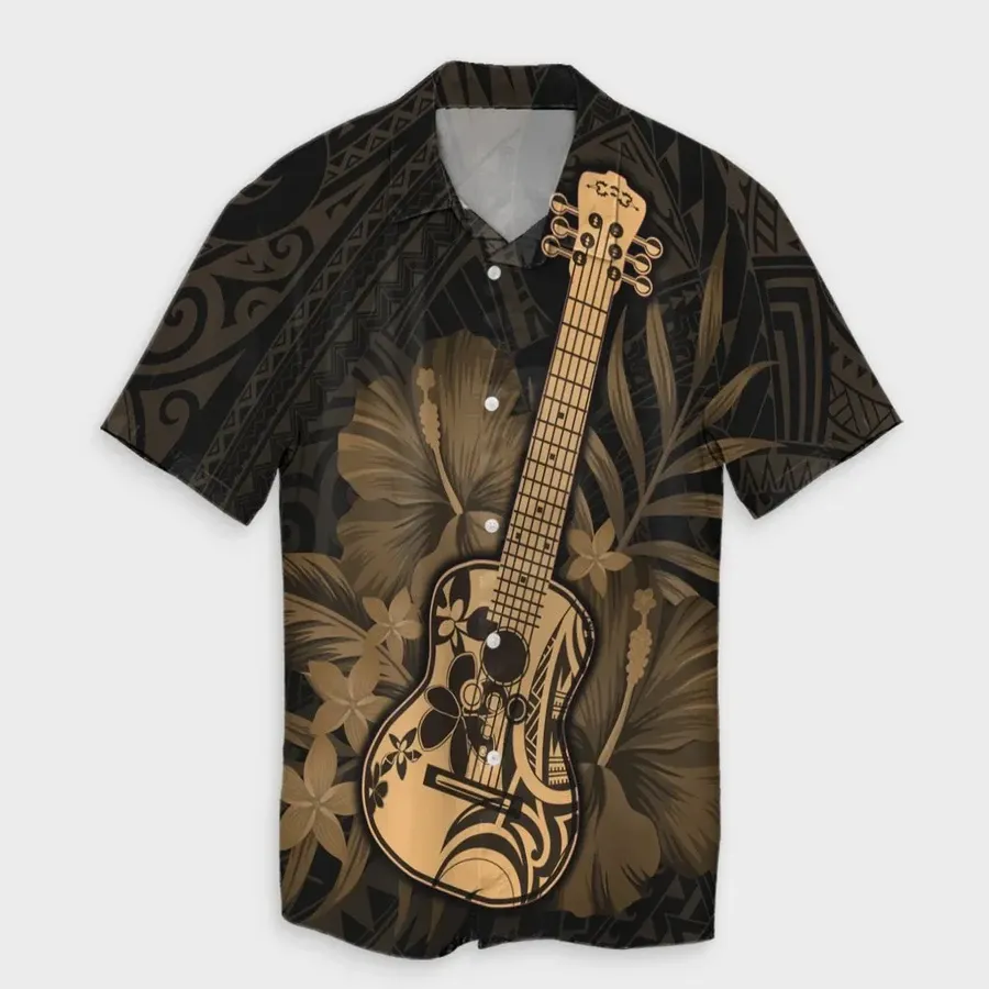 Ukulele Flower Hawaiian Shirt