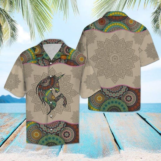 Unicorn Mandala Hawaiian Shirt