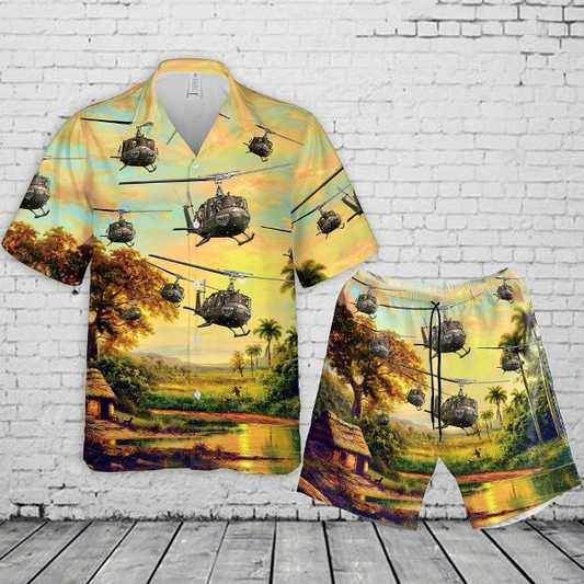 Us Army Hawaiian Shirt Set