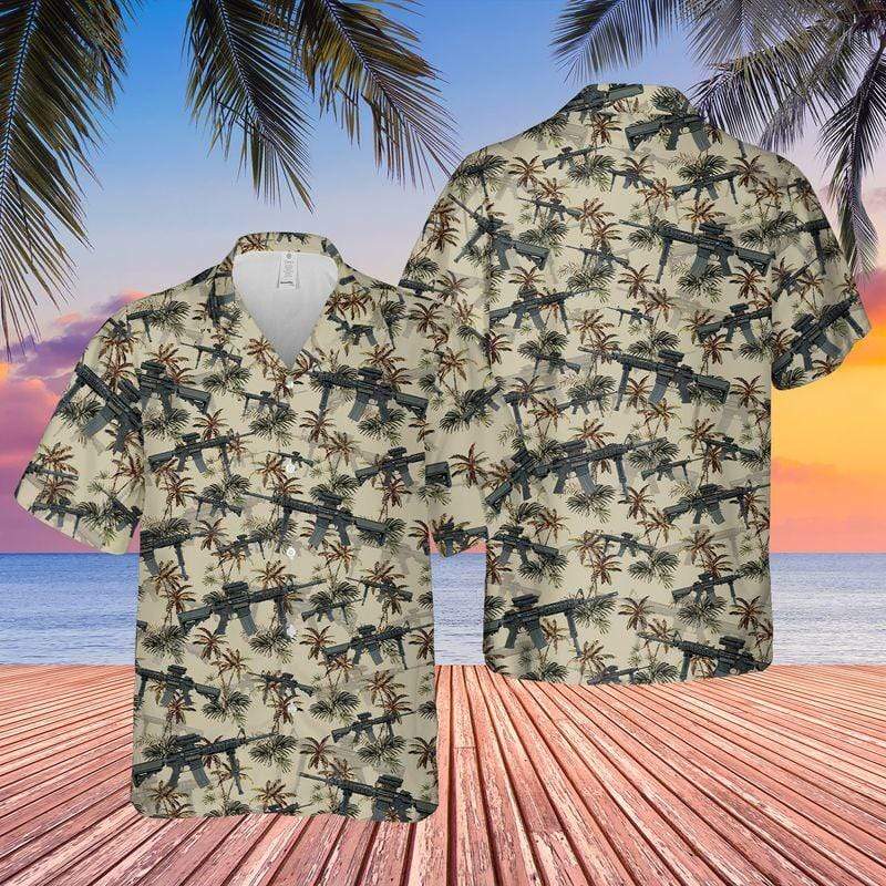 Us Army M4 Carbine Gun Hawaiian Shirt