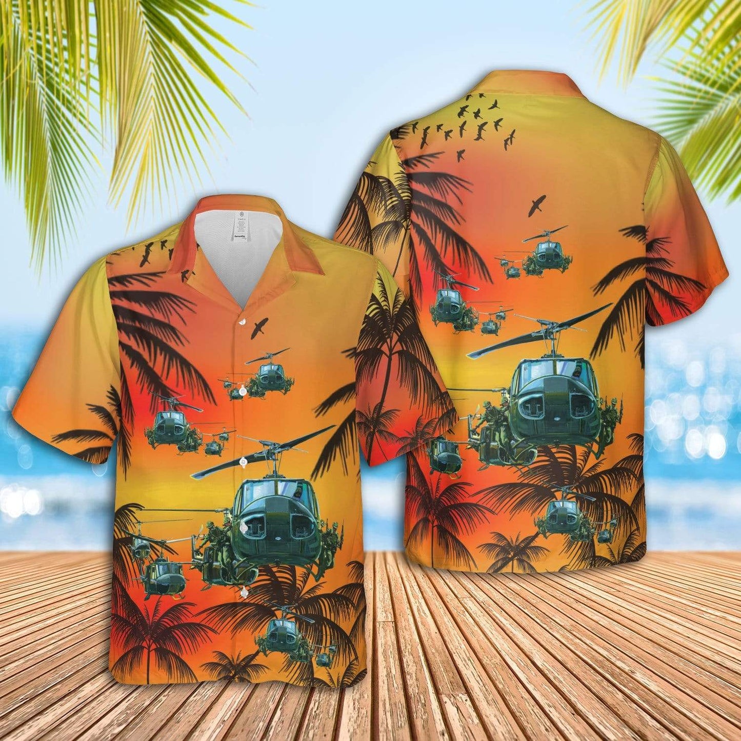 Us Army Uh-1 Huey Hawaiian Shirt