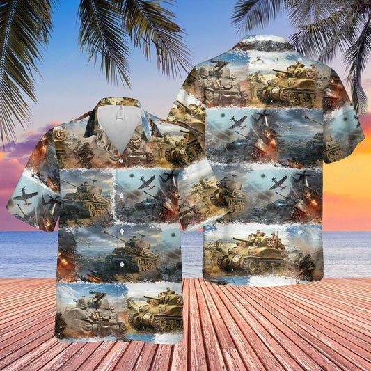 Us Arrmy M4 Sherman Tank Colorful Amazing Hawaiian Shirt