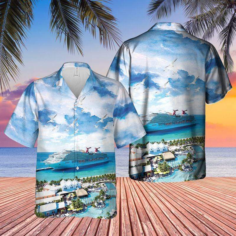 Us Cruise Ship Grand Turk In The Beach Aloha Hawaiian Shirt