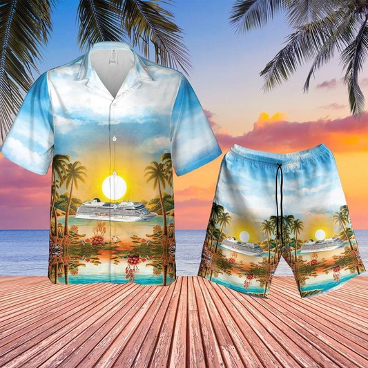 Us Cruise Ship Hawaiian Shirt Set