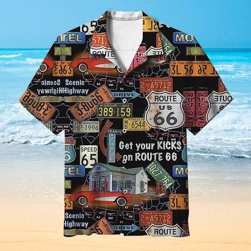 Us Route 66 Multicolor Nice Design Hawaiian Shirt