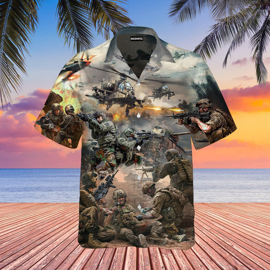 Us Veteran Soldier American Hawaiian Shirt