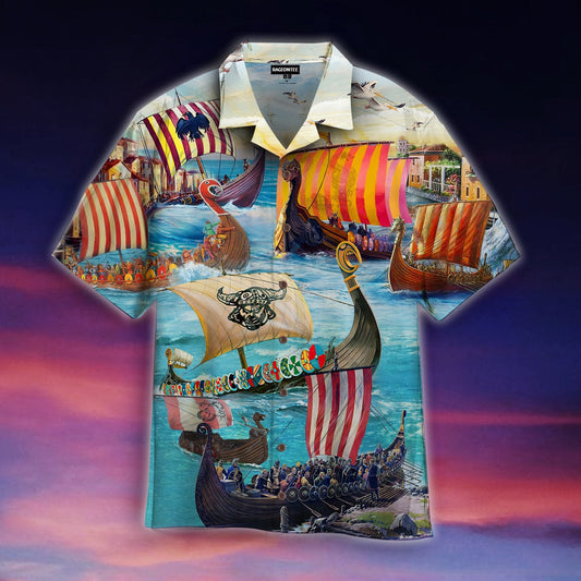 Viking Long Ship Hawaiian Shirt