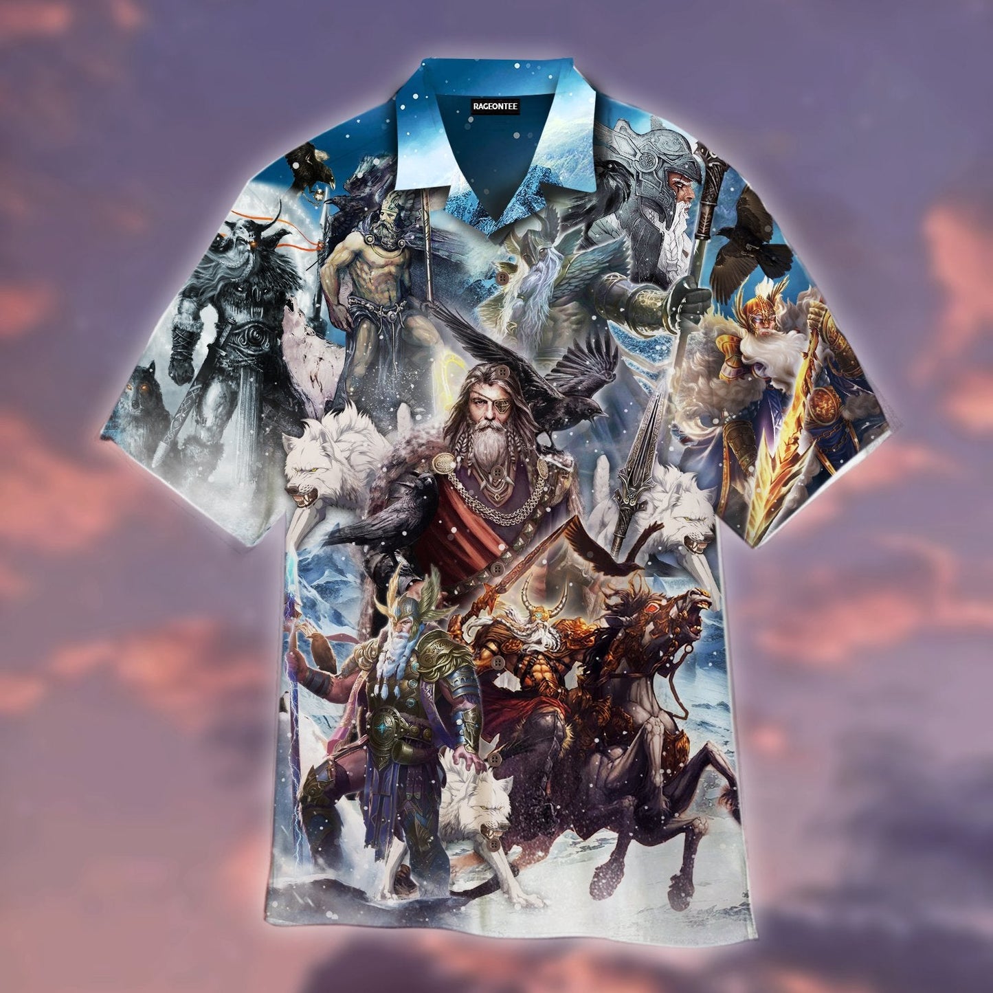 Viking Odin Blood Runs Through My Veins Hawaiian Shirt