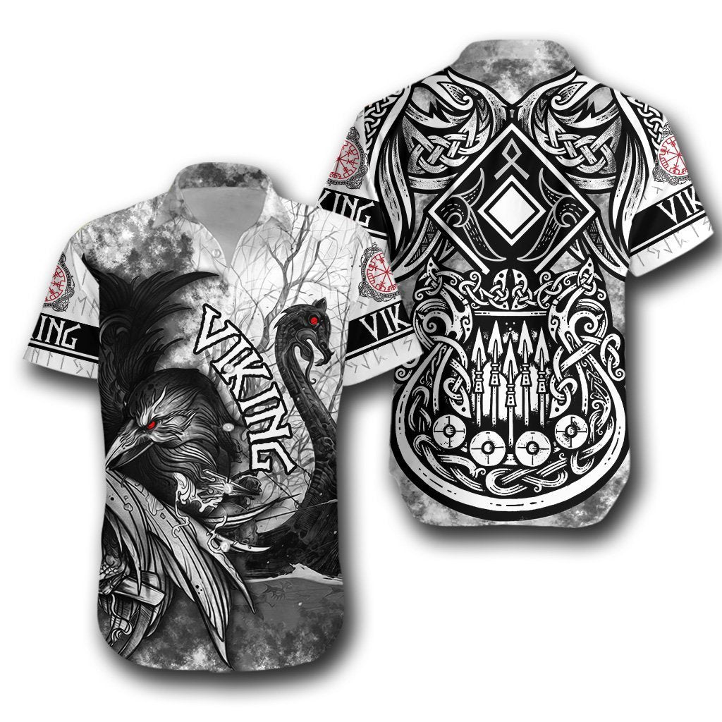 Viking Raven Drakkar Hawaiian Shirt