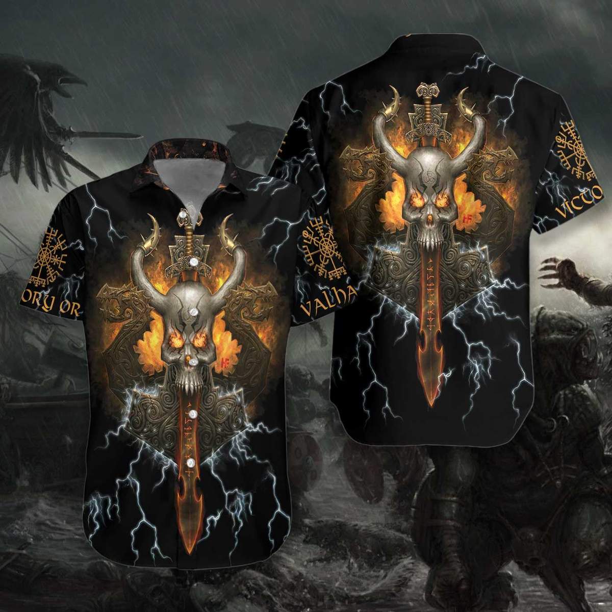 Viking Skull Hawaiian Shirt