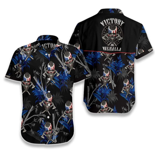 Viking Skull Victory Or Valhalla Hawaiian Shirt