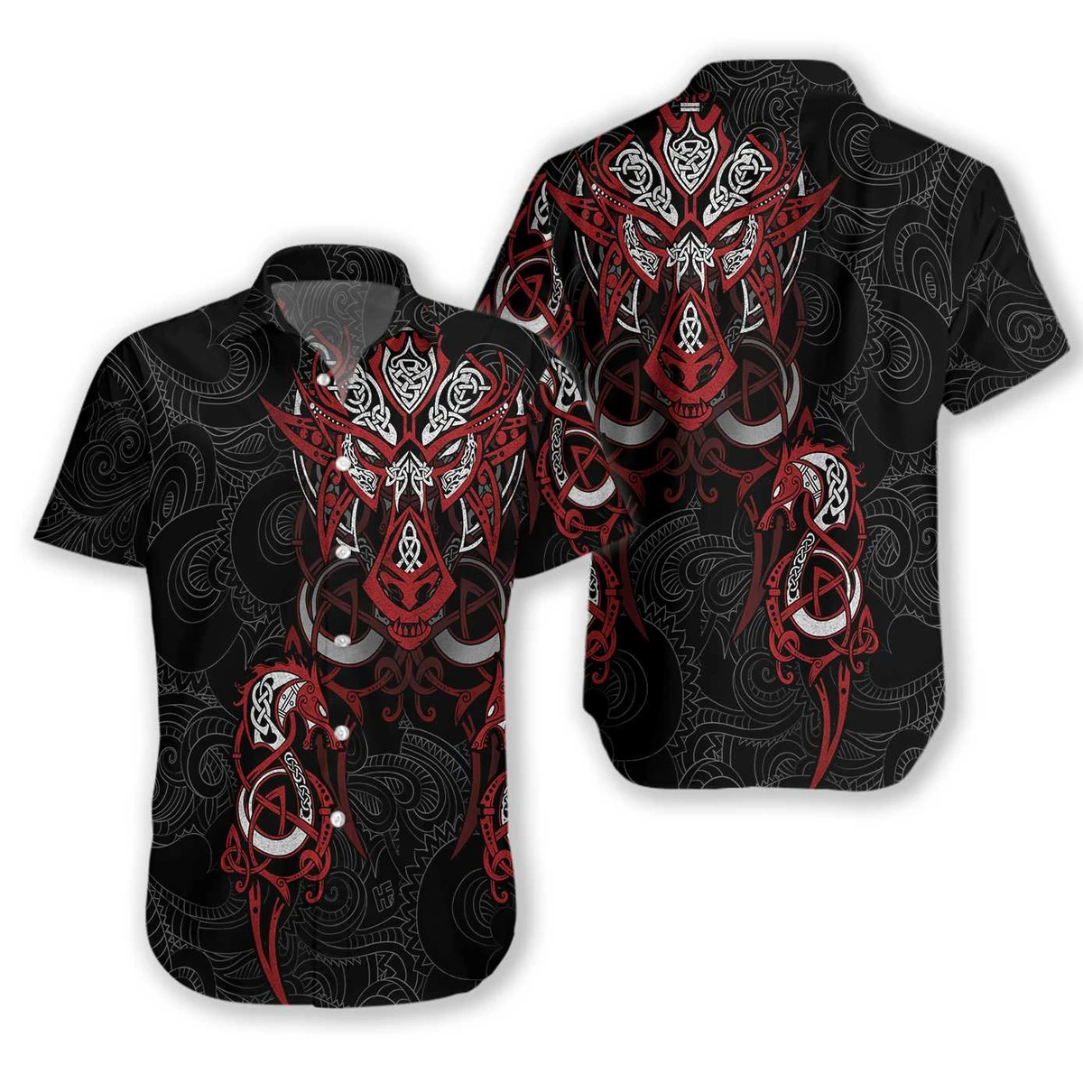 Viking Tattoo Dragon Hawaiian Shirt