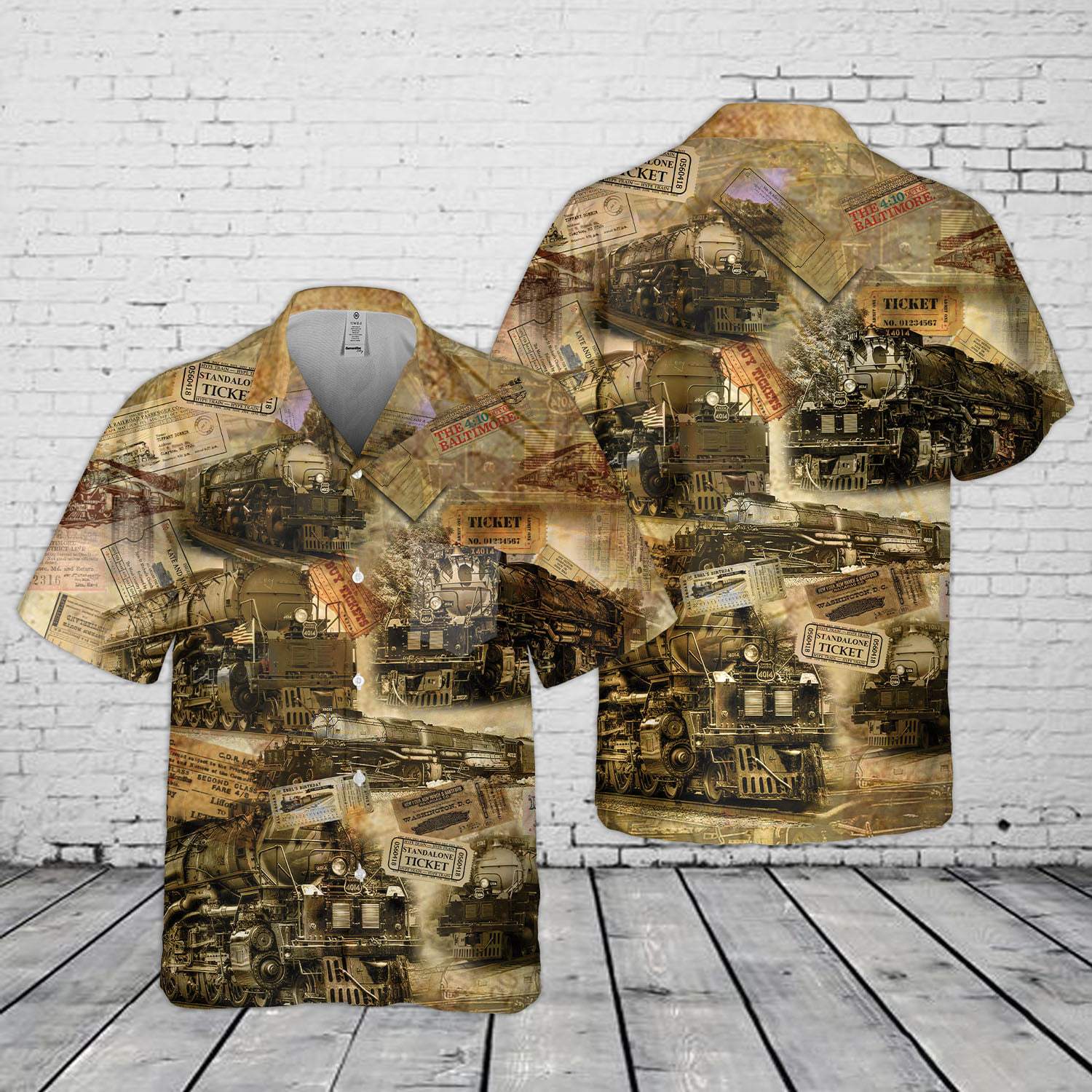 Vintage Big Boy Steam Train Hawaiian Shirt