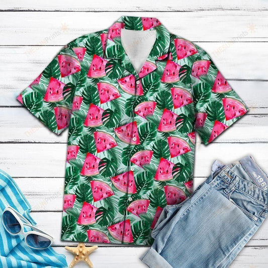 Watermelon Tropical Green Pink Amazing Design Hawaiian Shirt