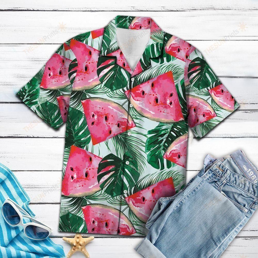 Watermelon Tropical Green Red Nice Design Hawaiian Shirt