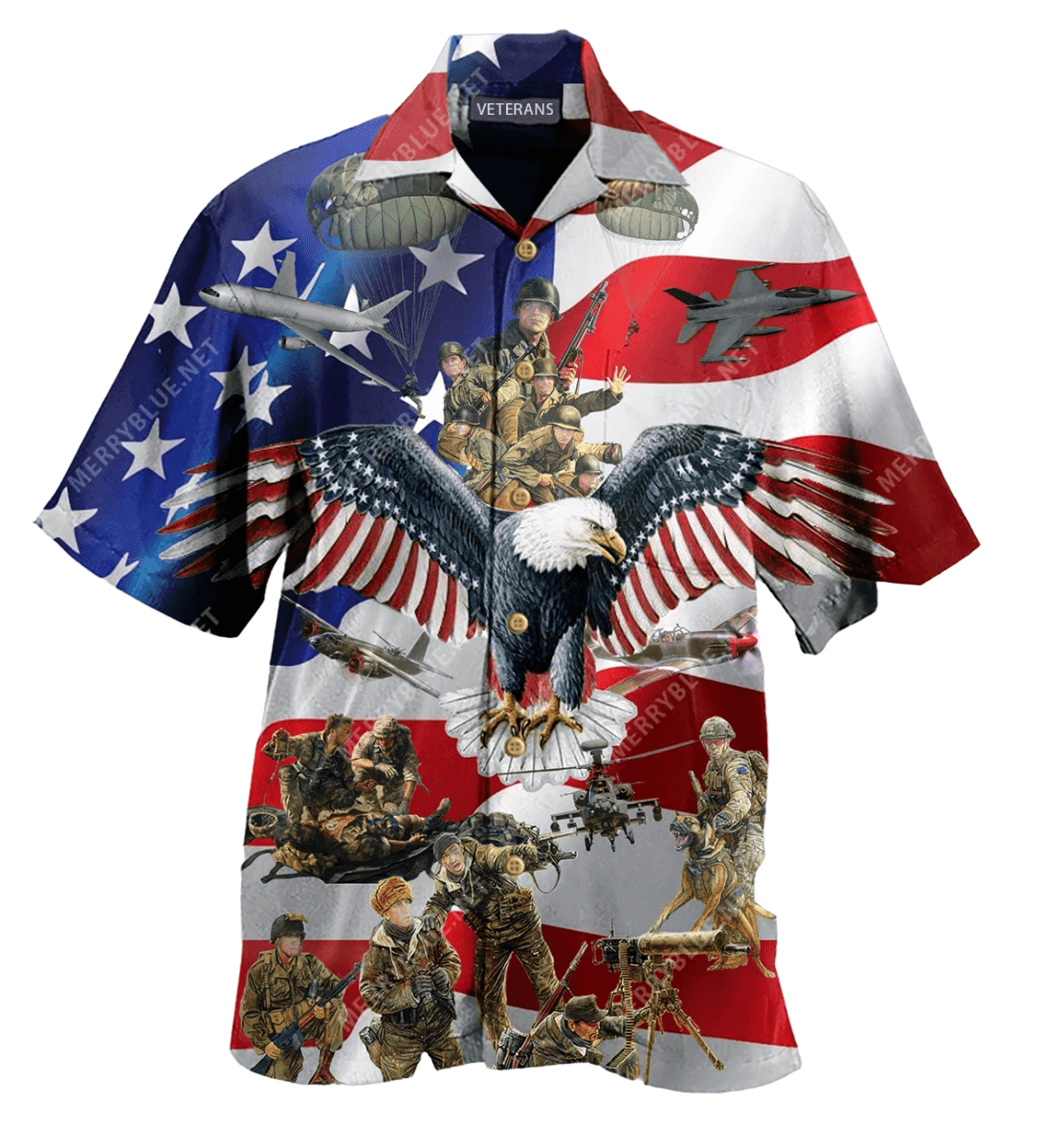 We Always Remember You Veterans Eagle American Flag Hawaiian Aloha Shirt