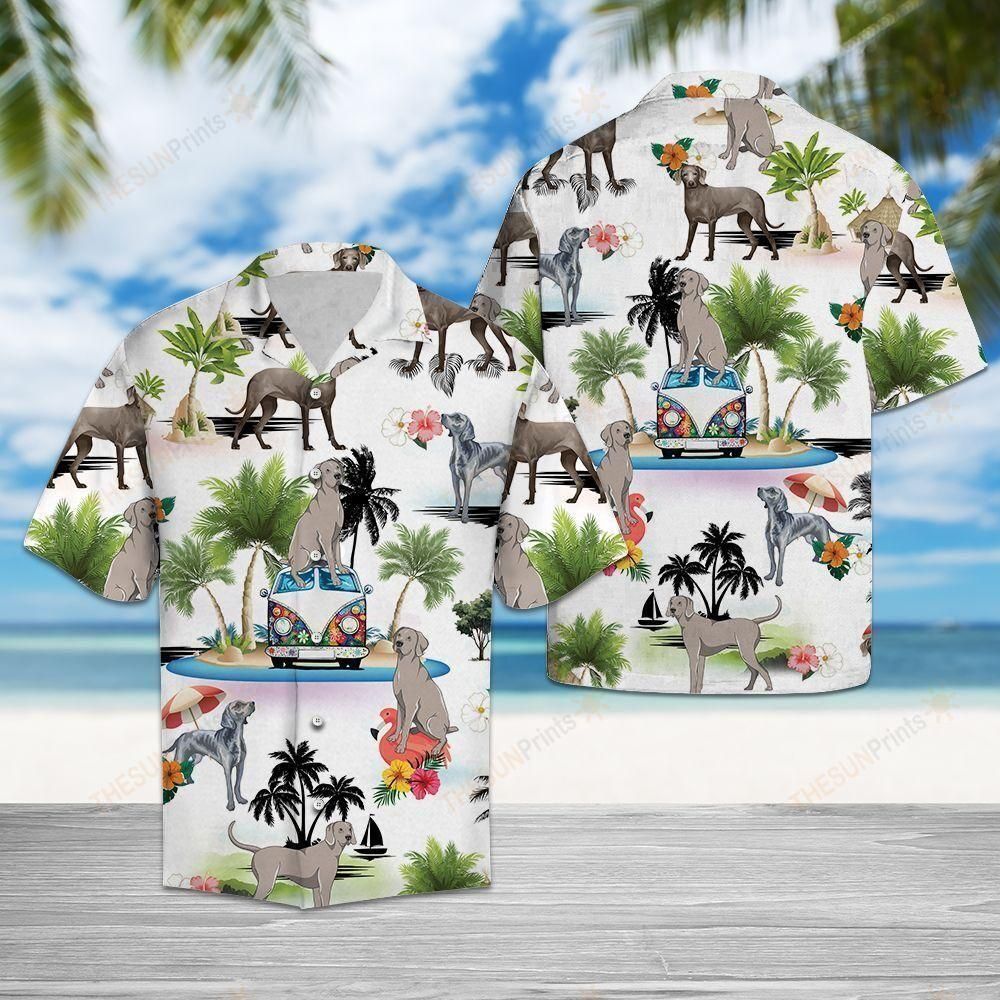 Weimaraner Vacation Multicolor Amazing Design Hawaiian Shirt