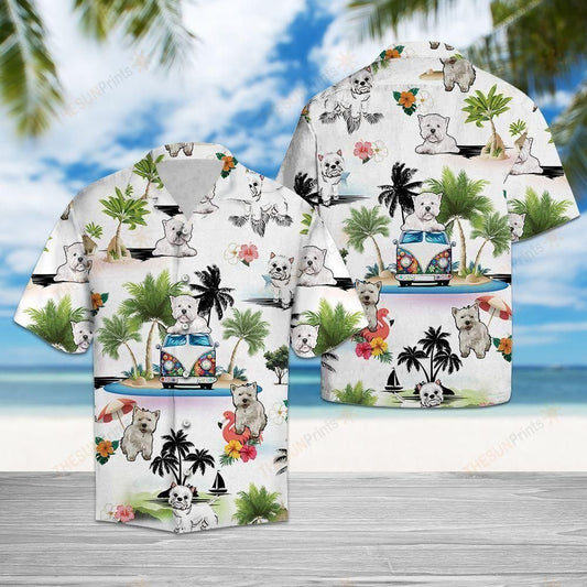 West Highland White Terrier Vacation Multicolor Unique Design Hawaiian Shirt