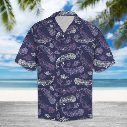 Whale Purple Awesome Design Hawaiian Shirt