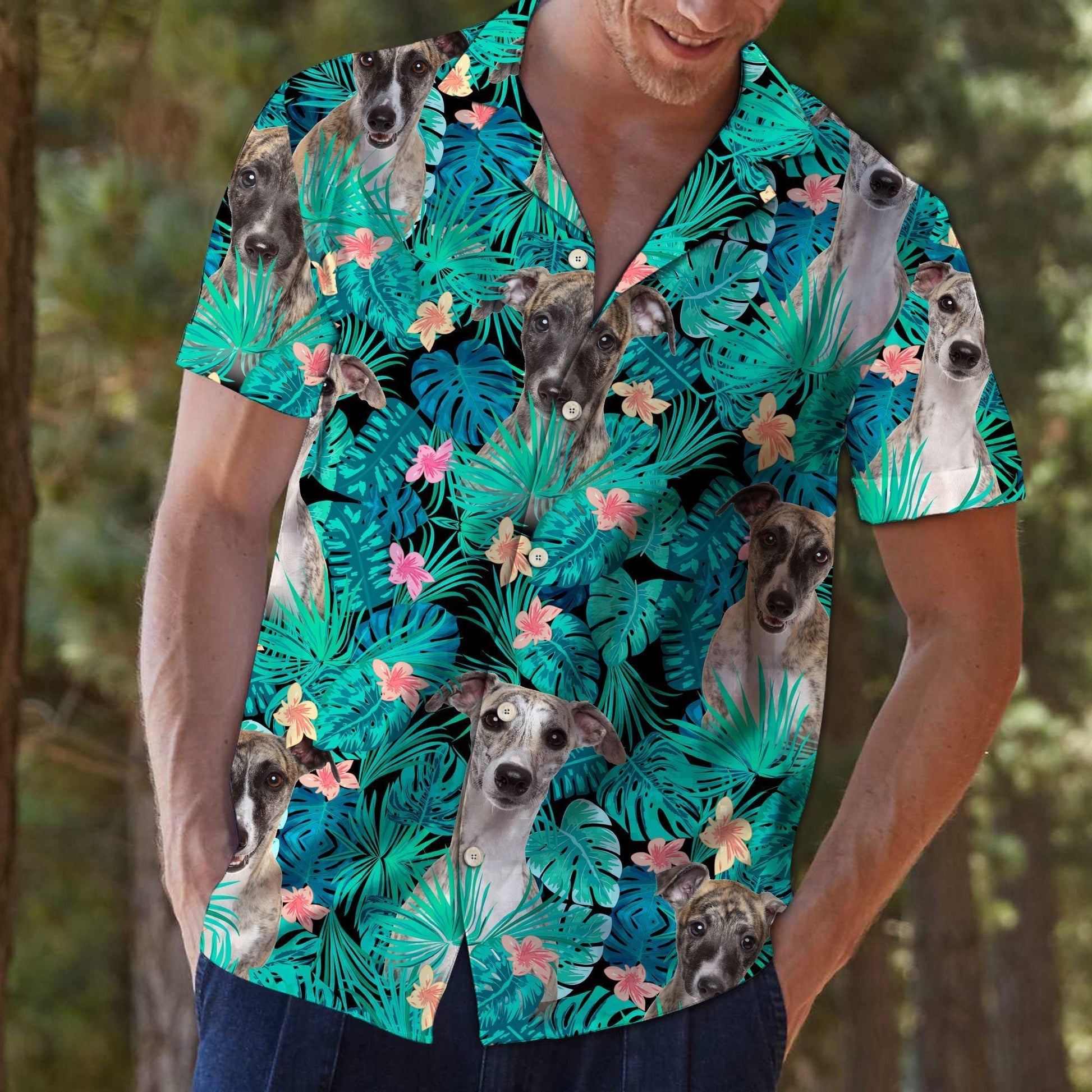 Whippet Tropical Blue Best Design Hawaiian Shirt