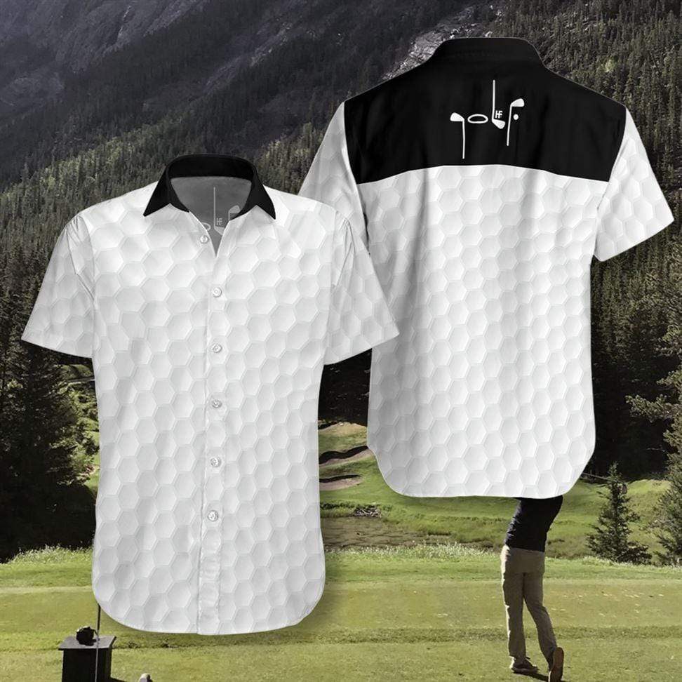 White Golf Ball Texture Hawaiian Shirt