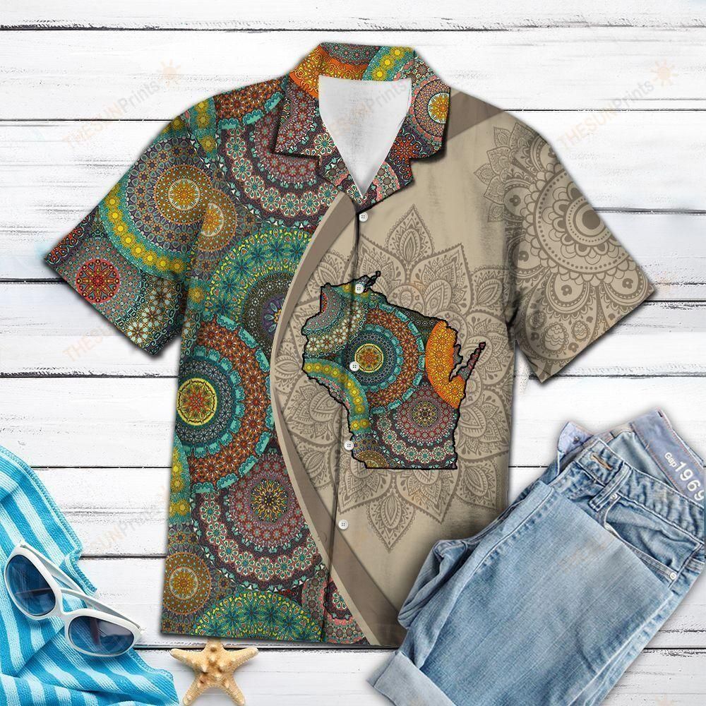 Wisconsin Mandala Multicolor Best Design Hawaiian Shirt