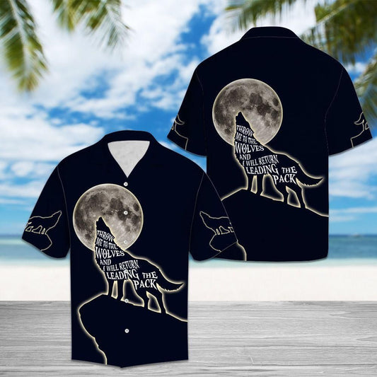 Wolf Black Nice Design Hawaiian Shirt