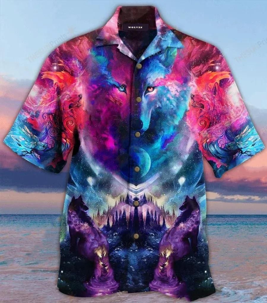 Wolf Multicolor Unique Design Hawaiian Shirt