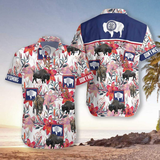 Wyoming Bison Hawaiian Shirt