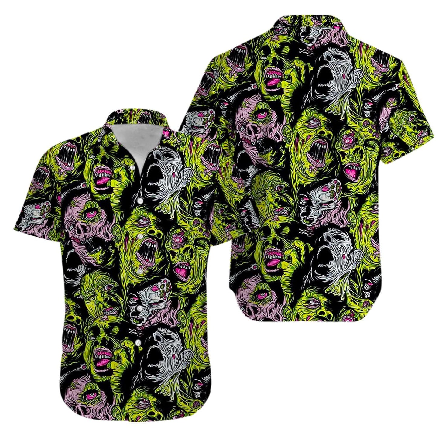 Zombies Green Hawaiian Aloha Shirt