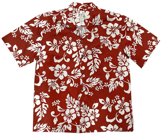 White Hibiscus RedHawaiian Shirt Made In Hawaii, Summer Shirt, Beach Shirts