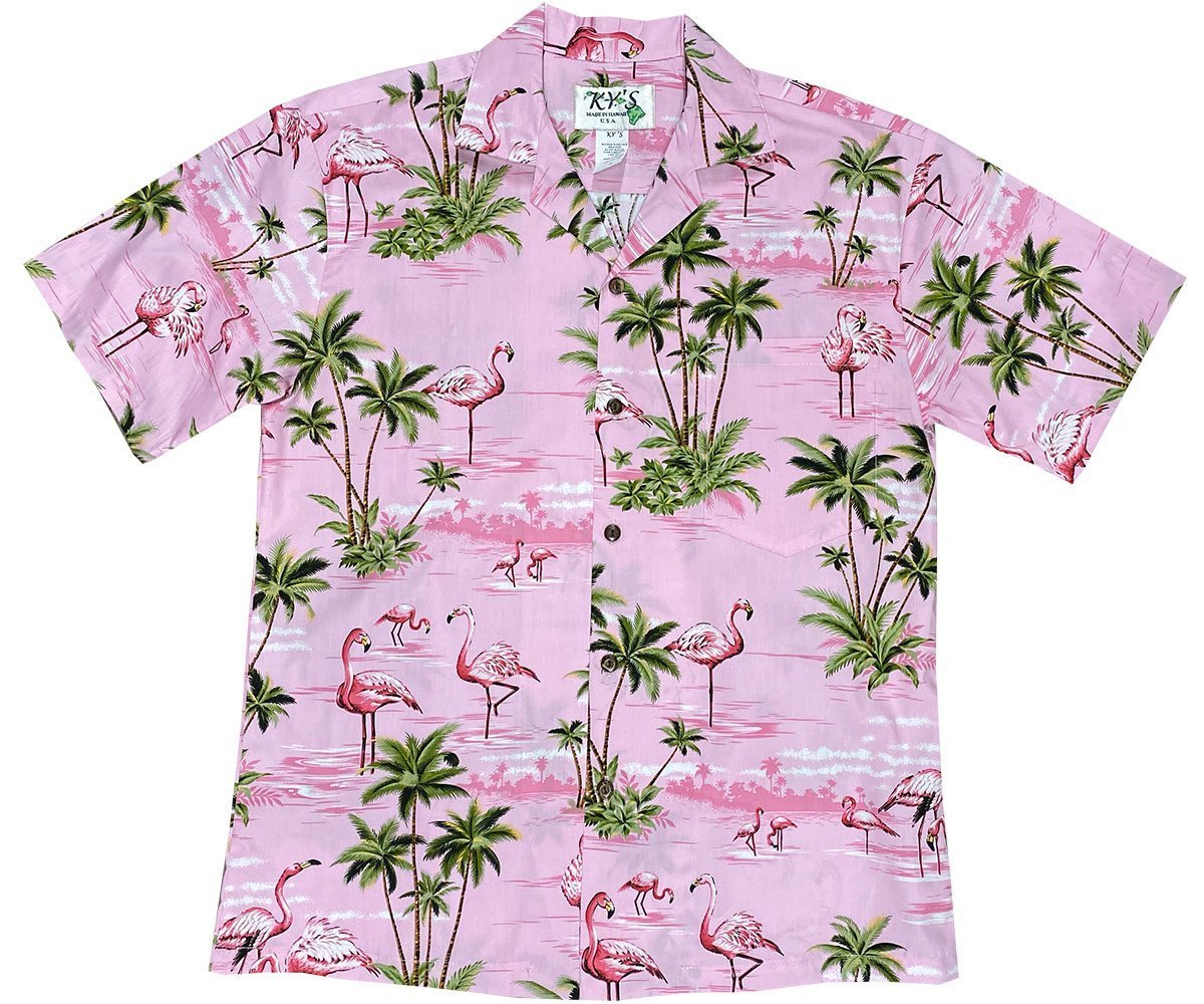 Flamingo Island PinkHawaiian Shirt Made In Hawaii, Summer Shirt, Beach Shirts