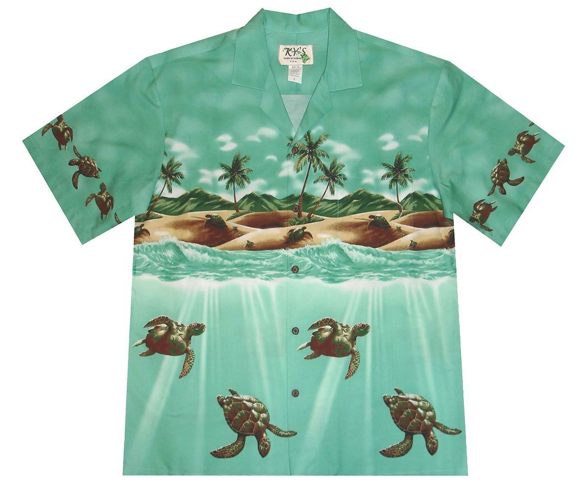 Totally Turtle GreenHawaiian Shirt Made In Hawaii, Summer Shirt, Beach Shirts