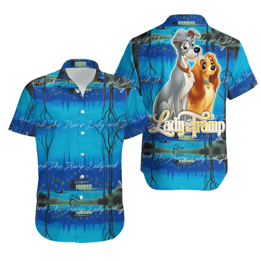 Lady And The Tramp,Lady And The Tramp Movies 492 Fan Gift Hawaiian Graphic Print Short Sleeve 