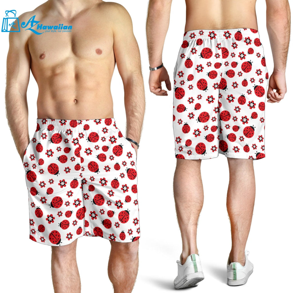 Ladybug Pattern Print Design 04 Men Shorts