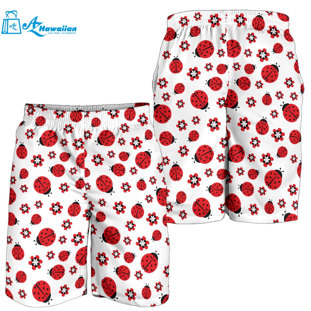 Ladybug Pattern Print Design 04 Men Shorts