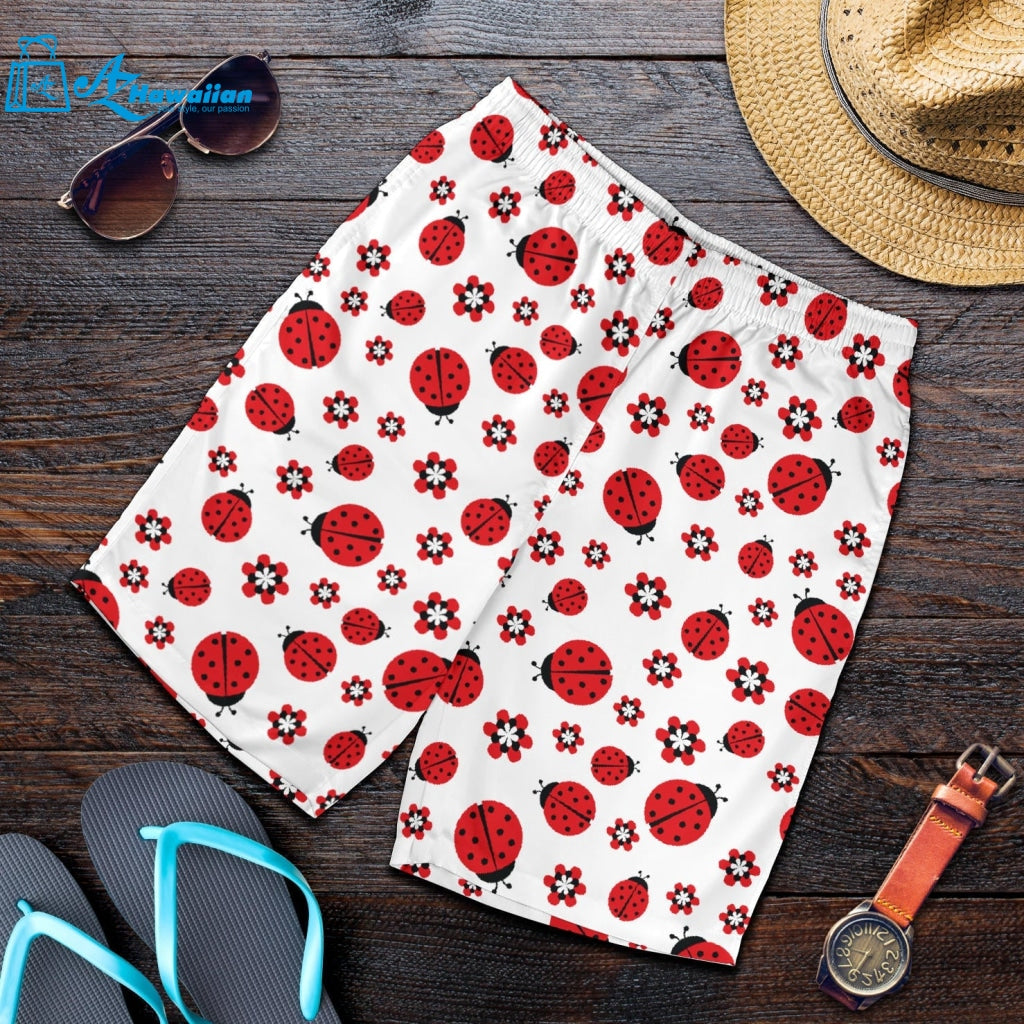 Ladybug Pattern Print Design 04 Men Shorts