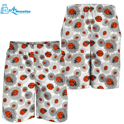 Ladybug Pattern Print Design 05 Men Shorts