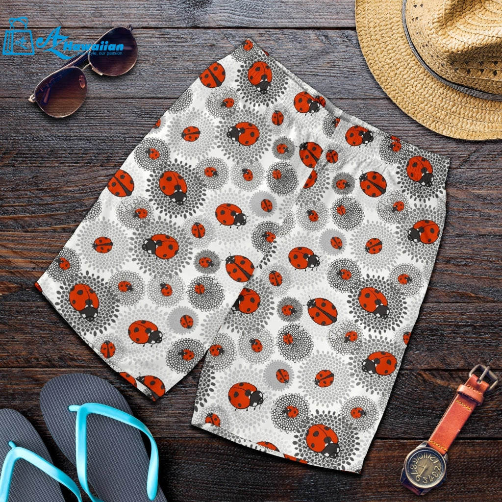 Ladybug Pattern Print Design 05 Men Shorts