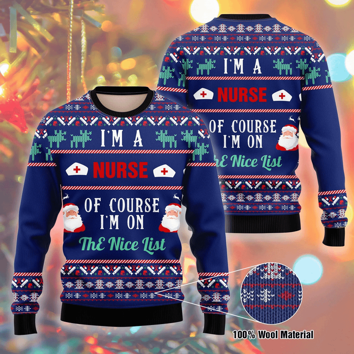 Santa Claus I Am A Nurse Ugly Christmas Sweater 