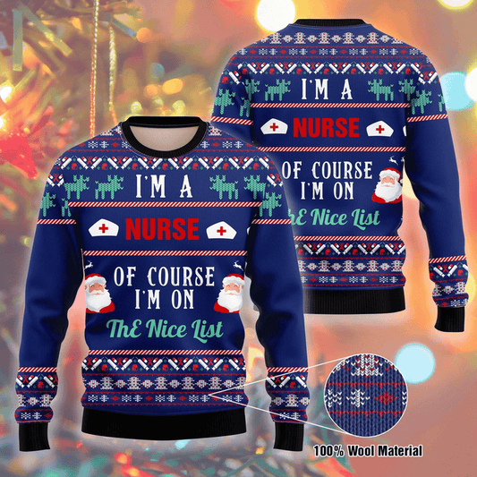 Santa Claus I Am A Nurse Ugly Christmas Sweater 