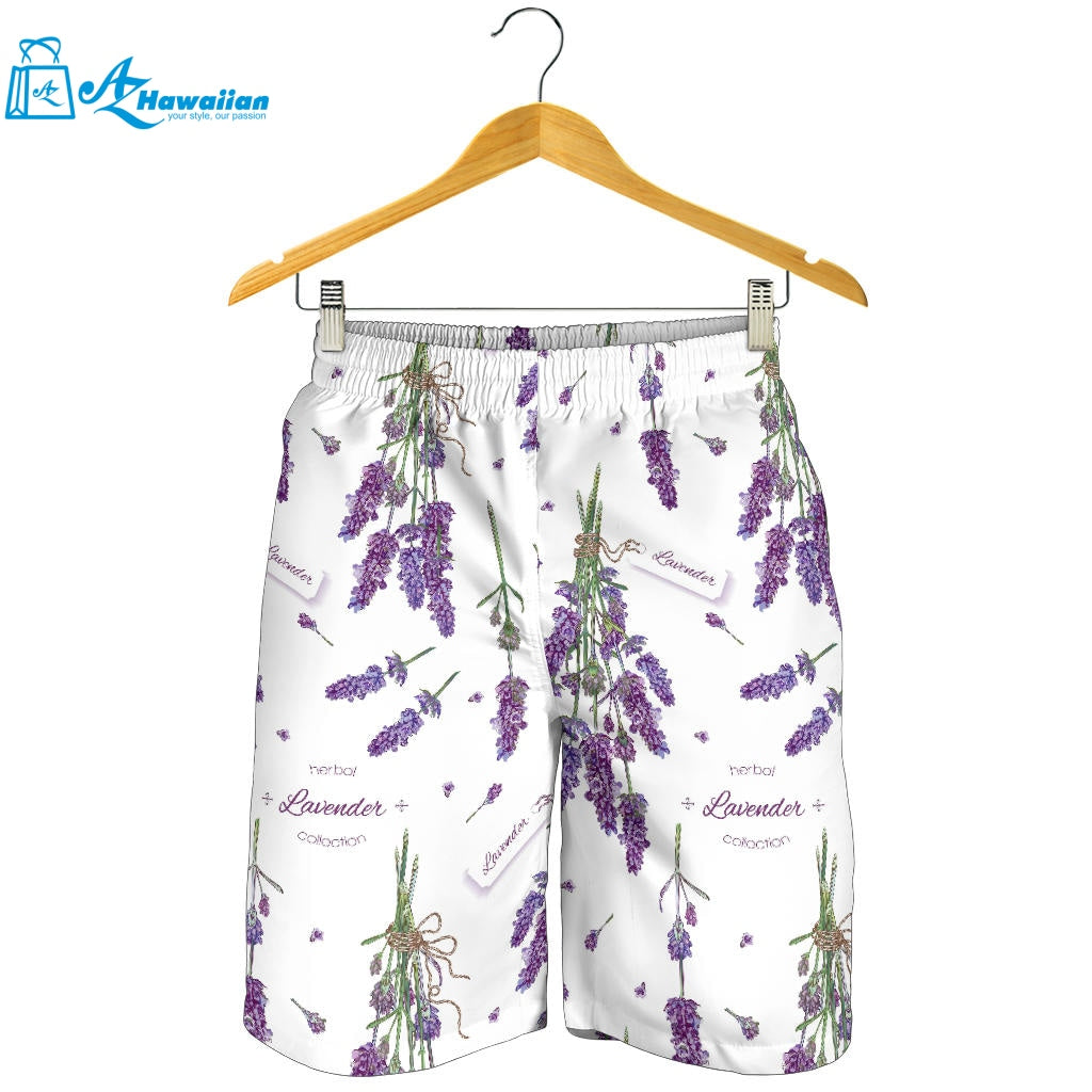 Lavender Flower Design Pattern Men Shorts