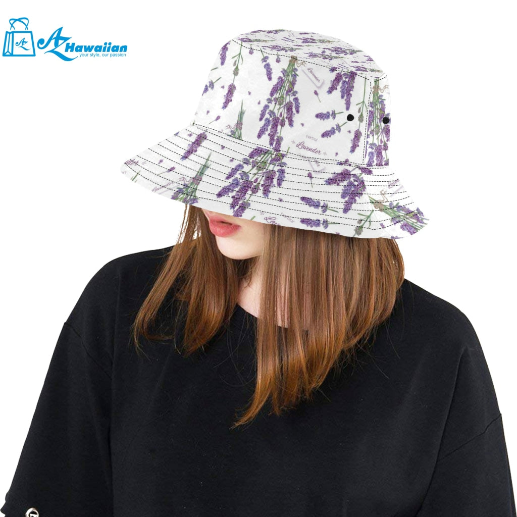 lavender flower design pattern Unisex Bucket Hat