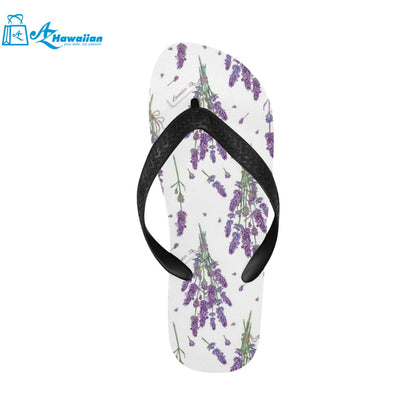 lavender flower design pattern Unisex Flip Flops