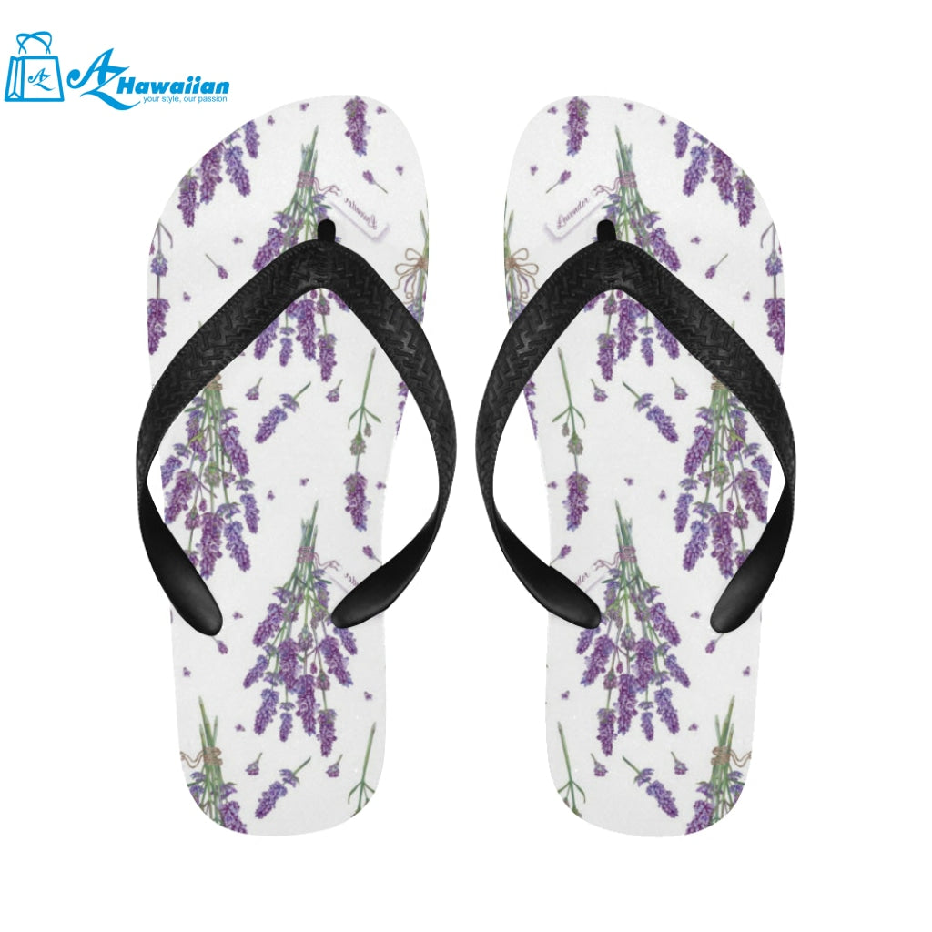 lavender flower design pattern Unisex Flip Flops