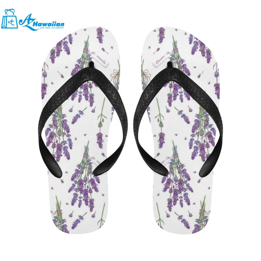 lavender flower design pattern Unisex Flip Flops