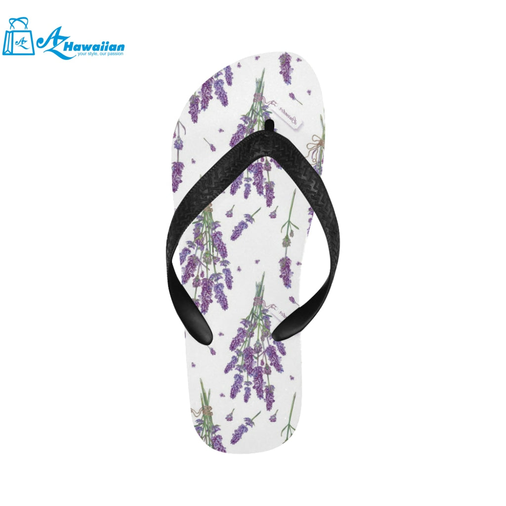 lavender flower design pattern Unisex Flip Flops